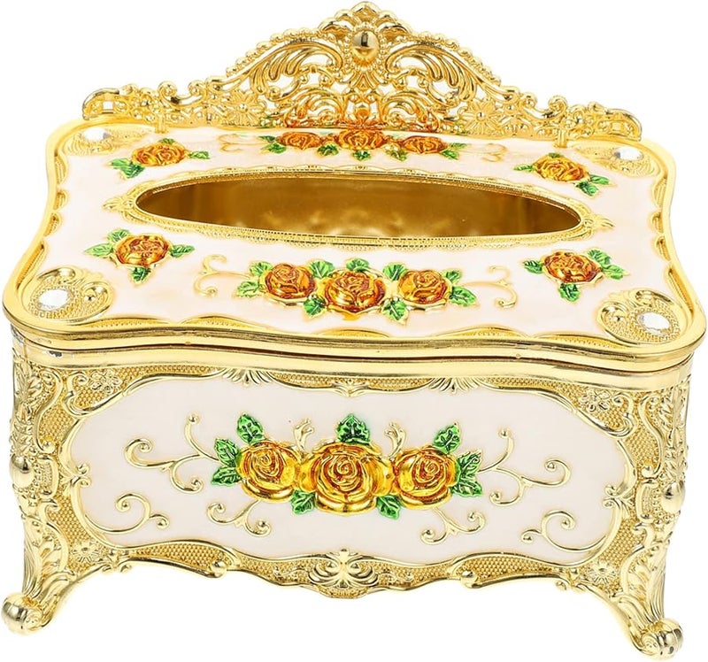 غطاء صندوق المناديل الرخامي صندوق ورق منقوش ديكورات قديمة مستلزمات المنزل - Image 1